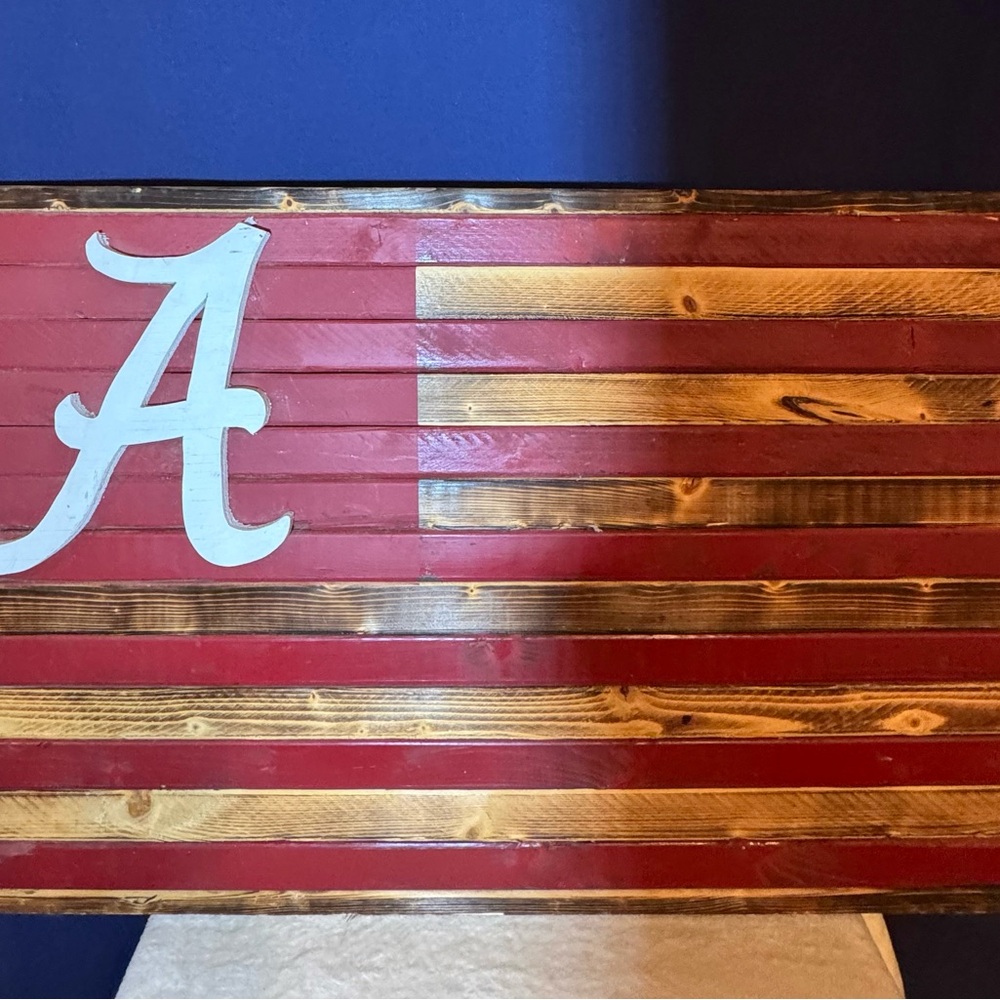 Handcrafted, Rustic Alabama Crimson Tide Decor